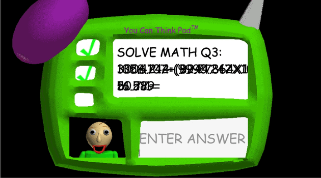 Glitched math question freeze-frame