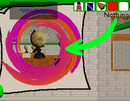 Glitch portal behind Arts & Crafters